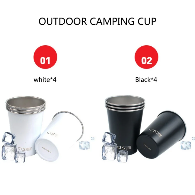 4pcs/set Outdoor 304 Stainless Steel Camping Cup Barbecue Beer Mug Travel Climbing Picnic Tea Milk Coffee Cup
4pcs/set Outdoor 304 Stainless Steel Camping Cup Barbecue Beer Mug Travel Climbing Picnic Tea Milk Coffee Cup