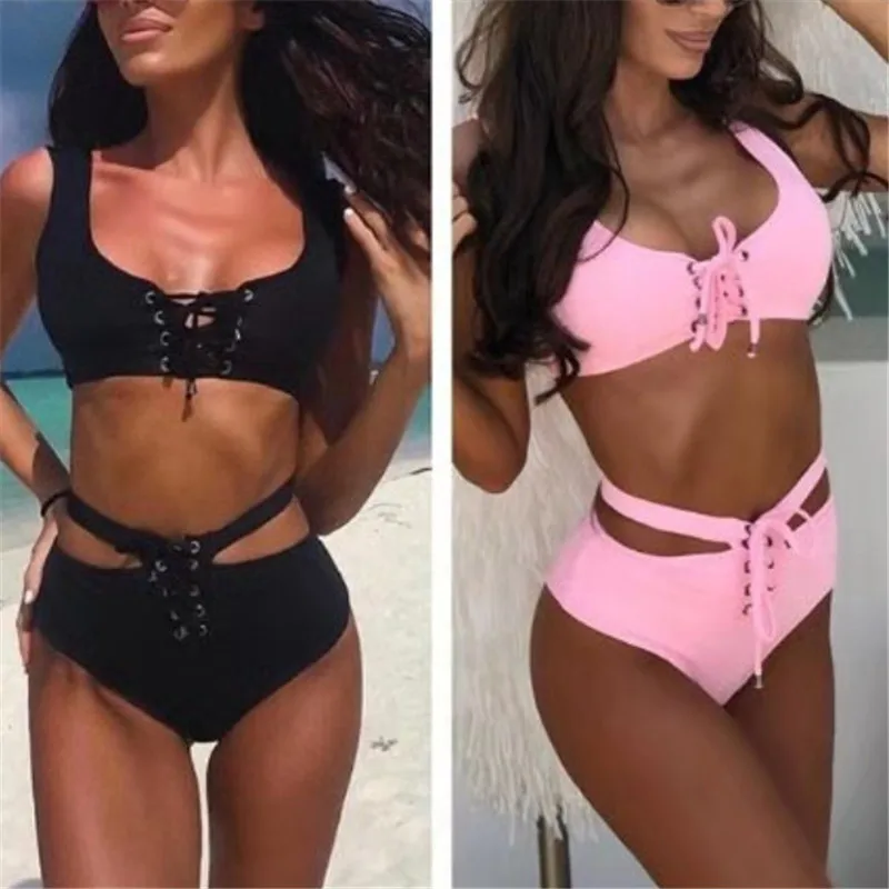 Women Bandage Bikini Set Swimwear For Women Sexy Solid High Waist 2 Pieces Female Bathing Suit 2020 Summer Biquin
Women Bandage Bikini Set Swimwear For Women Sexy Solid High Waist 2 Pieces Female Bathing Suit 2020 Summer Biquin