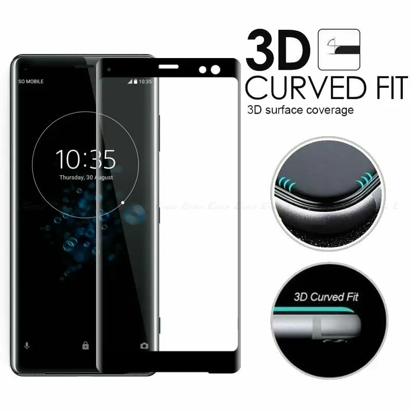 

3D полное покрытие изогнутое закаленное стекло для Sony Xperia XZ3 полное покрытие защита экрана защитное стекло пленка покрытие для Sony XZ3