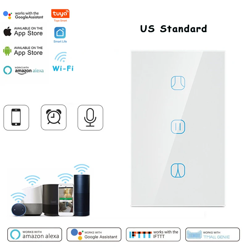 Фото Переключатель для штор Tuya Smart Life Wi Fi с голосовым управлением|Автоматическая