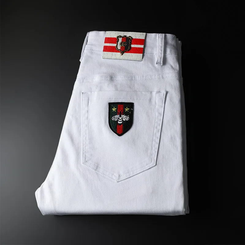 Men's jeans summer new Korean slim feet casual straight elastic thin stretch pants fashion
Men's jeans summer new Korean slim feet casual straight elastic thin stretch pants fashion