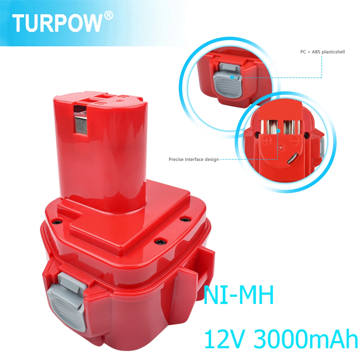 Перезаряжаемый аккумулятор Turpow 3000 мАч для электроинструмента Makita 12 В PA12 6270D 6271D
