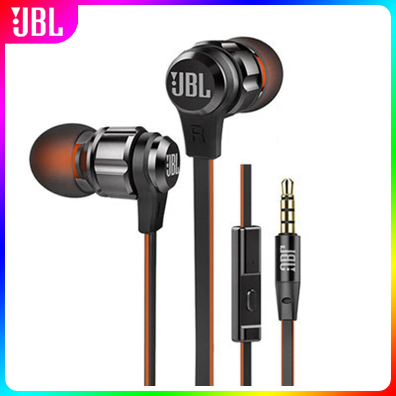 

Original JBL T180A In-Ear Stereo Earphones 3.5mm Wired Sport Gaming Headset Pure Bass Earbuds Handsfree With Mic