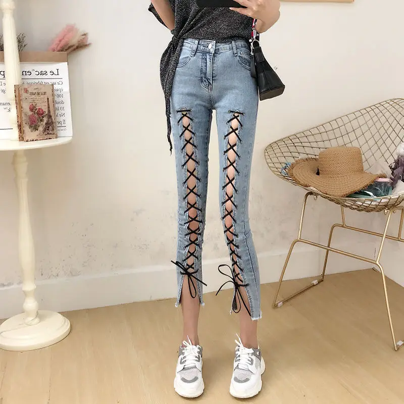 Super Fire Girl High Kwai Waist Strap Social Quick Hand Net Red Same Seven Points Thin Pants Befree Dchen Jeanshose Damen Jeans
Super Fire Girl High Kwai Waist Strap Social Quick Hand Net Red Same Seven Points Thin Pants Befree Dchen Jeanshose Damen Jeans