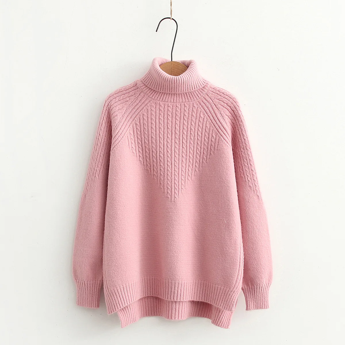 Autumn Winter Thick Elegant Turtleneck Sweaters Women Korean Fashion Solid Color Irregular Hem Chic Knitwear Female Pink Jumpers
Autumn Winter Thick Elegant Turtleneck Sweaters Women Korean Fashion Solid Color Irregular Hem Chic Knitwear Female Pink Jumpers