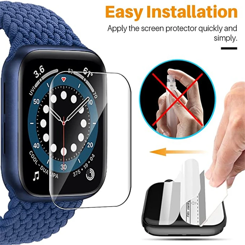 Hydrogel No Bubbles Film Cover For iwatch Apple Watch Series 7 41mm 45mm transparent SE 4 5 6 38/40mm 42/44mm | Наручные часы