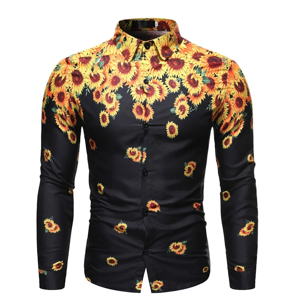 New Summer Men's Lapel Long Sleeve Shirt For Man Fashion Sunflower Printed Slim Fit Single Breasted Casual Shirt Men's Clothing
New Summer Men's Lapel Long Sleeve Shirt For Man Fashion Sunflower Printed Slim Fit Single Breasted Casual Shirt Men's Clothing
