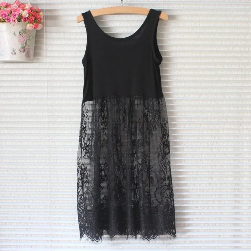 Autumn Winter Women Lace Mesh Dress Casual Elegant Sleeveless Spaghetti Strap Patchwork Transparent A Line Black White Dress
Autumn Winter Women Lace Mesh Dress Casual Elegant Sleeveless Spaghetti Strap Patchwork Transparent A Line Black White Dress