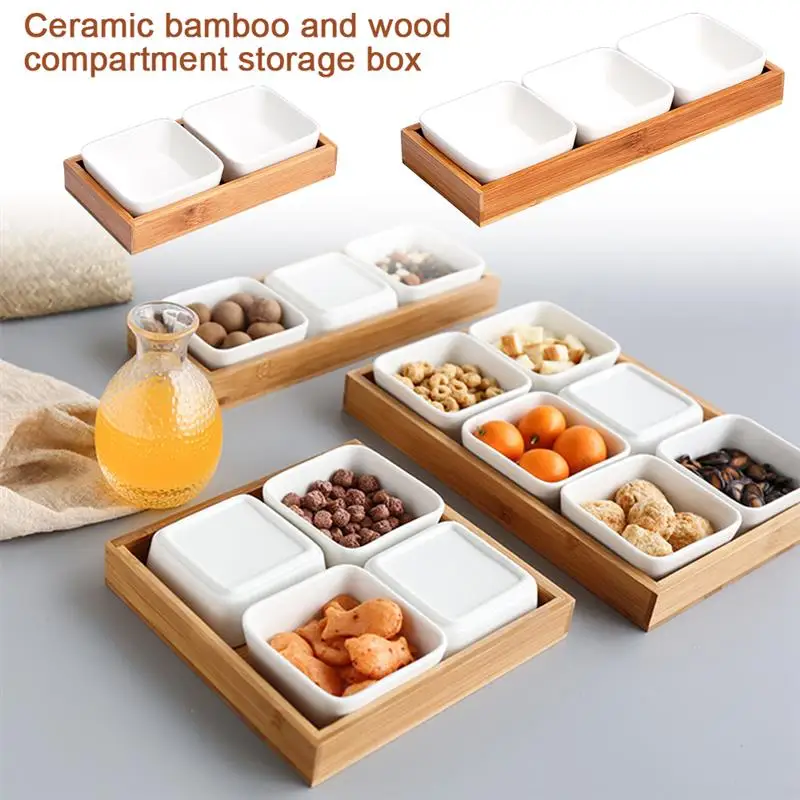 Japanese-Style Ceramic Bamboo And Wood Compartment With Lid Storage Box Container Serving Tray For Kitchen Household Supplies
Japanese-Style Ceramic Bamboo And Wood Compartment With Lid Storage Box Container Serving Tray For Kitchen Household Supplies