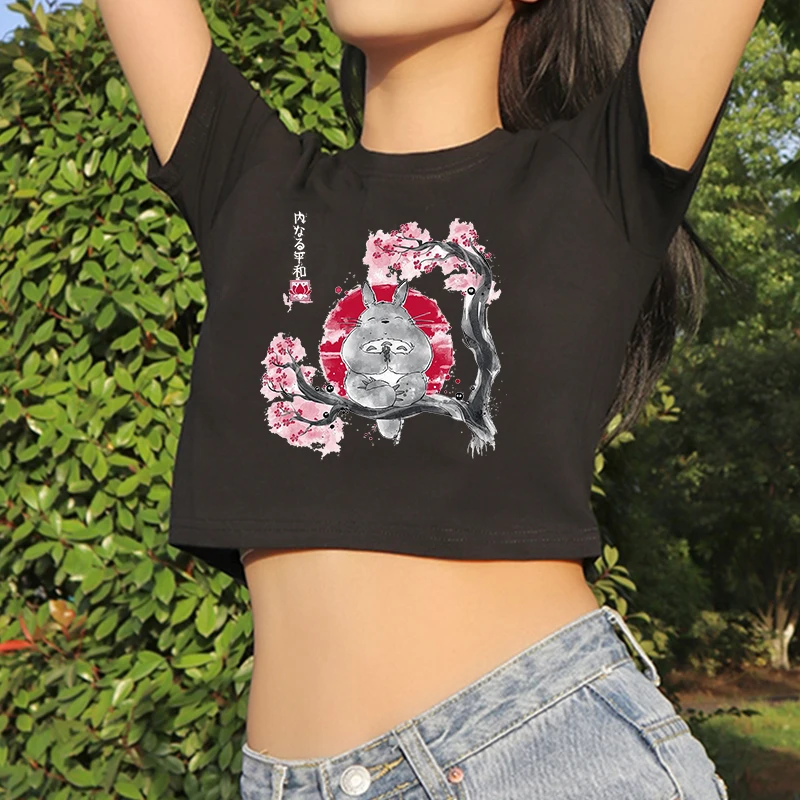 Футболка женская с принтом «Тоторо студия», милая рубашка в стиле Харадзюку, смешная мультяшная футболка, черный кроп-топ в стиле аниме
Футболка женская с принтом «Тоторо студия», милая рубашка в стиле Харадзюку, смешная мультяшная футболка, черный кроп-топ в стиле аниме