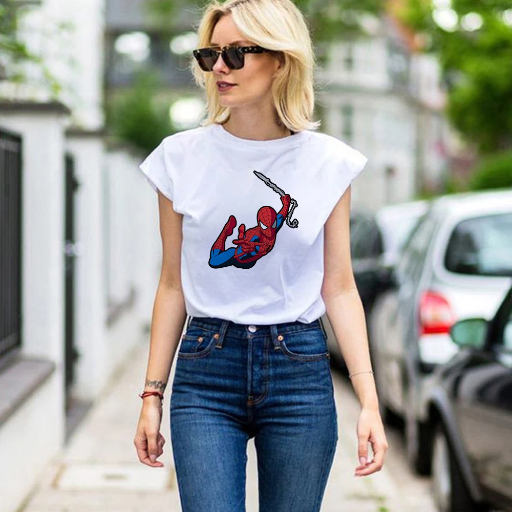 Disney Marvel Women T-shirt Spider-Man Printed Gorgeous Short Sleeve Little Spider Headgear Personalized Style T Shirt Hipster
Disney Marvel Women T-shirt Spider-Man Printed Gorgeous Short Sleeve Little Spider Headgear Personalized Style T Shirt Hipster