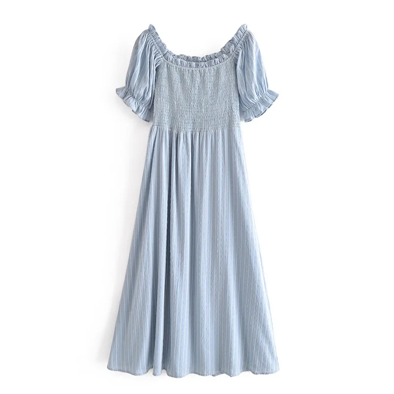 2021 Summer women jacquard Off Shoulder Dresses Fashion casual Middle length Elastic Bandage Vestidos Dew shoulder Midi Dress
2021 Summer women jacquard Off Shoulder Dresses Fashion casual Middle length Elastic Bandage Vestidos Dew shoulder Midi Dress