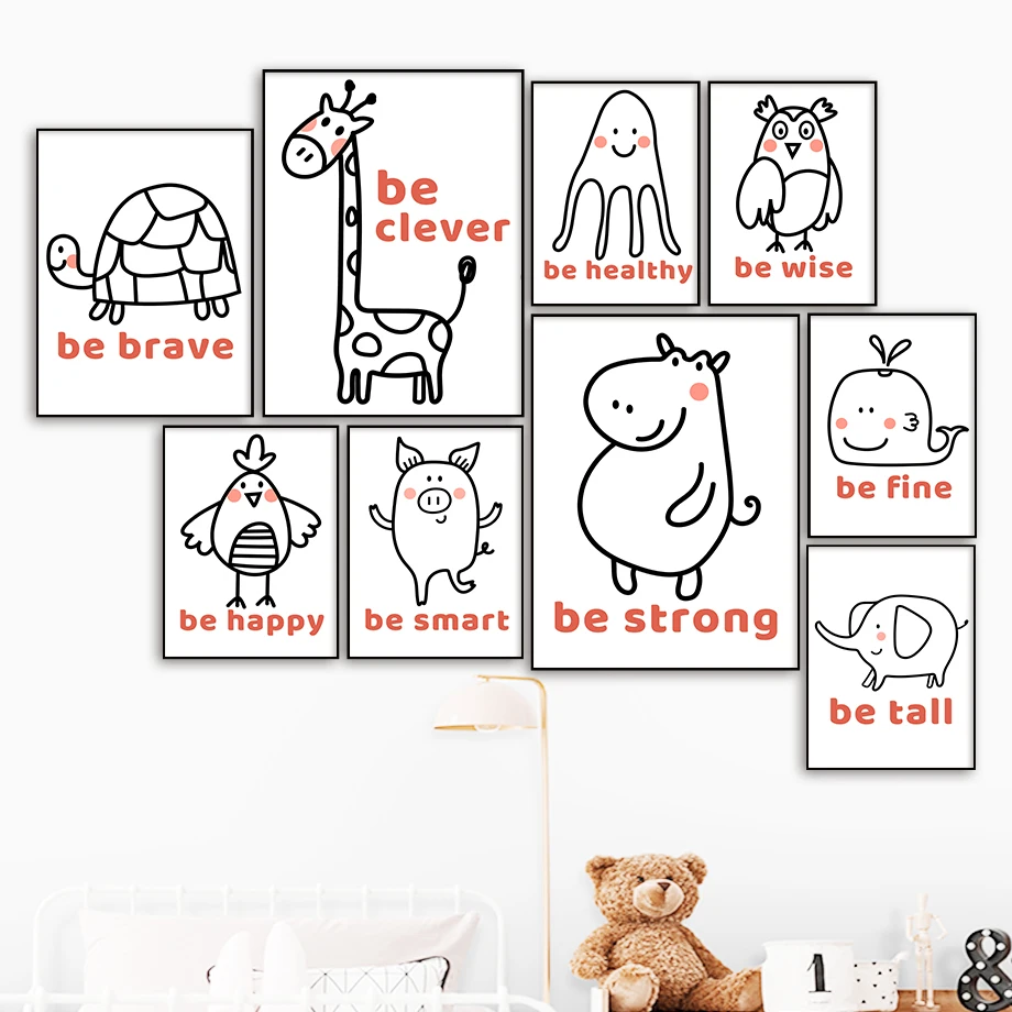 Cartoon Giraffe Owl Elephant Hippo Whale Wall Art Canvas Painting Nordic Posters And Prints Wall Pictures For Kids Room Decor
Cartoon Giraffe Owl Elephant Hippo Whale Wall Art Canvas Painting Nordic Posters And Prints Wall Pictures For Kids Room Decor