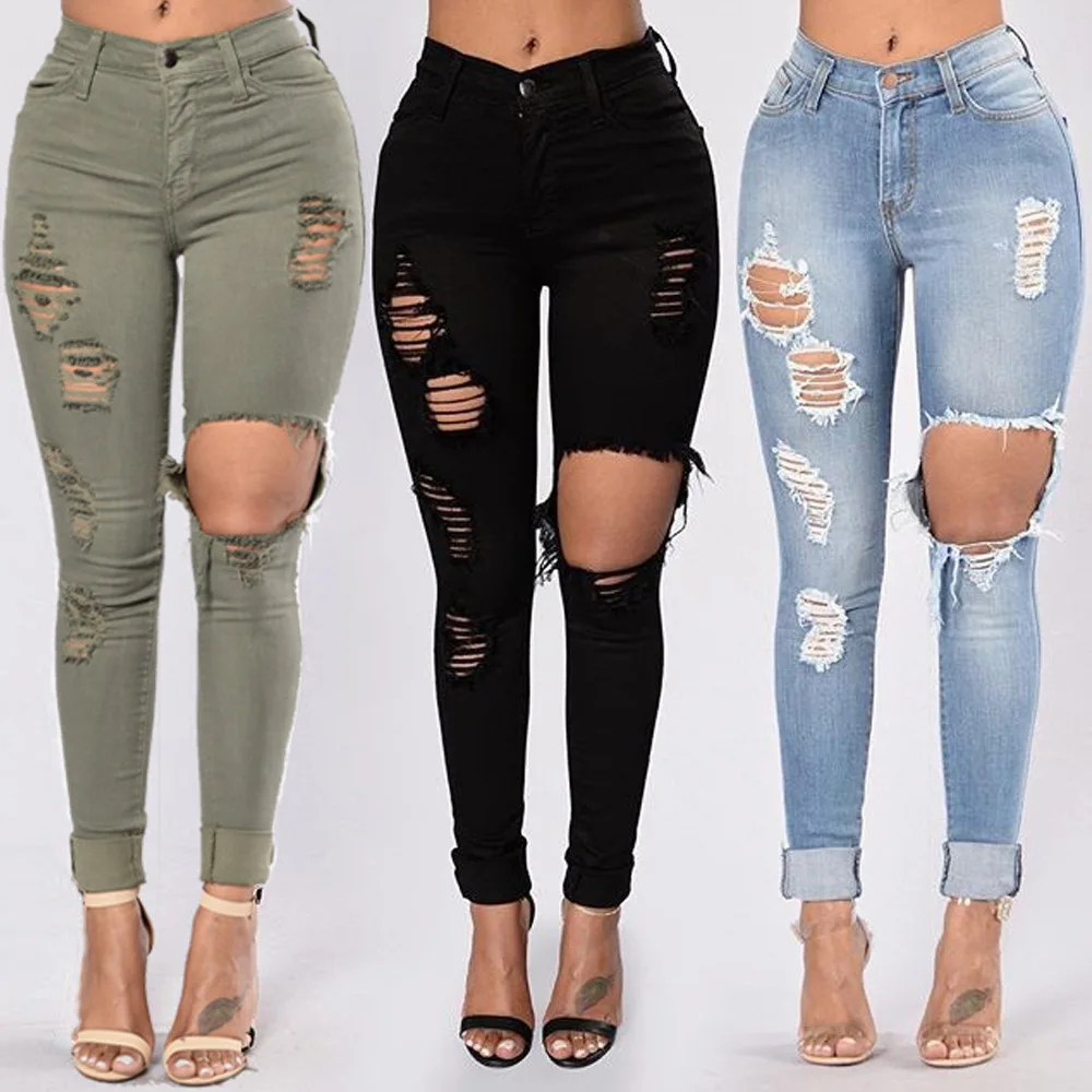 Y2k Women 2021 New Female High Waist Stretch Denim Women Summer Ripped Pencil Pants Skinny Sexy Big hole Jeans
Y2k Women 2021 New Female High Waist Stretch Denim Women Summer Ripped Pencil Pants Skinny Sexy Big hole Jeans