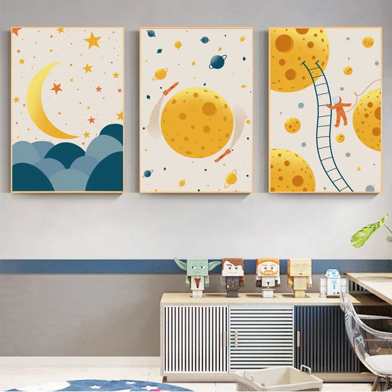 Cartoon Astronauta Decorative Picture For Children Space Moon Star Canvas Painting Prints Photos For Boys Room Poster Wall Decor
Cartoon Astronauta Decorative Picture For Children Space Moon Star Canvas Painting Prints Photos For Boys Room Poster Wall Decor