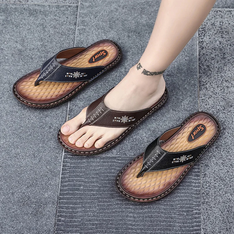 Large Size 39-46 Mens Flip Flops Leather Men Beach Slippers Fashion Flip Flop Trendy Breathable Easy To Match Men Summer Shoes
Large Size 39-46 Mens Flip Flops Leather Men Beach Slippers Fashion Flip Flop Trendy Breathable Easy To Match Men Summer Shoes