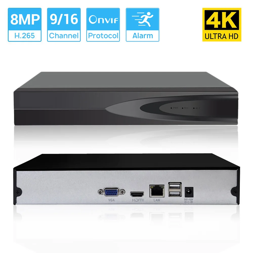 

Hamrolte H.265 ONVIF 8MP CCTV NVR 16CH/9CH 4K Network Video Recorder Face Detection Xmeye Cloud Max 4K Video Output P2P