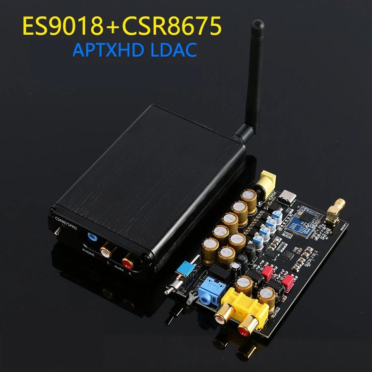 CSR8675 Bluetooth 5.0 audio receiver + DAC PCM5012 / ES9018 Audio decodersupport LDAC / APTX-HD 
CSR8675 Bluetooth 5.0 audio receiver + DAC PCM5012 / ES9018 Audio decodersupport LDAC / APTX-HD