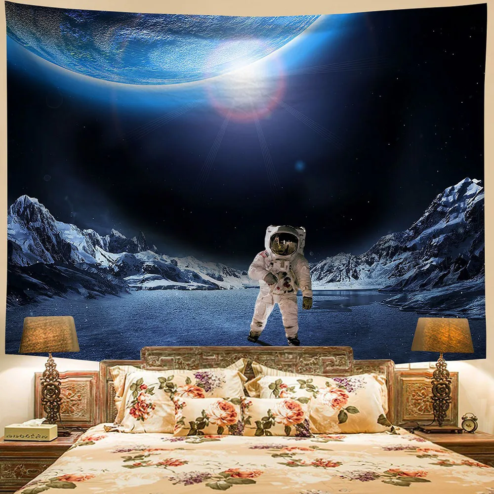 

Sunflower Wall Hanging Tapestries Astronaut Spaceman Tapestry Living Room Decor Multifunctional Cloth for Decor Cloth Craft