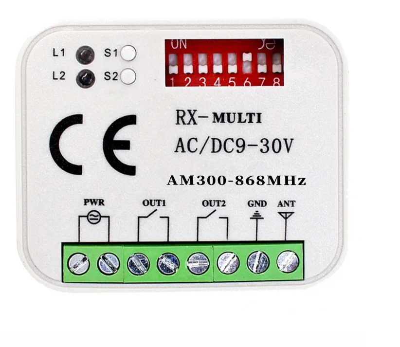 Приемник дистанционного управления гаражными воротами RX MULTI, 300-900 МГц, 9-30 В переменного/постоянного тока, 2 шт.
Приемник дистанционного управления гаражными воротами RX MULTI, 300-900 МГц, 9-30 В переменного/постоянного тока, 2 шт.
