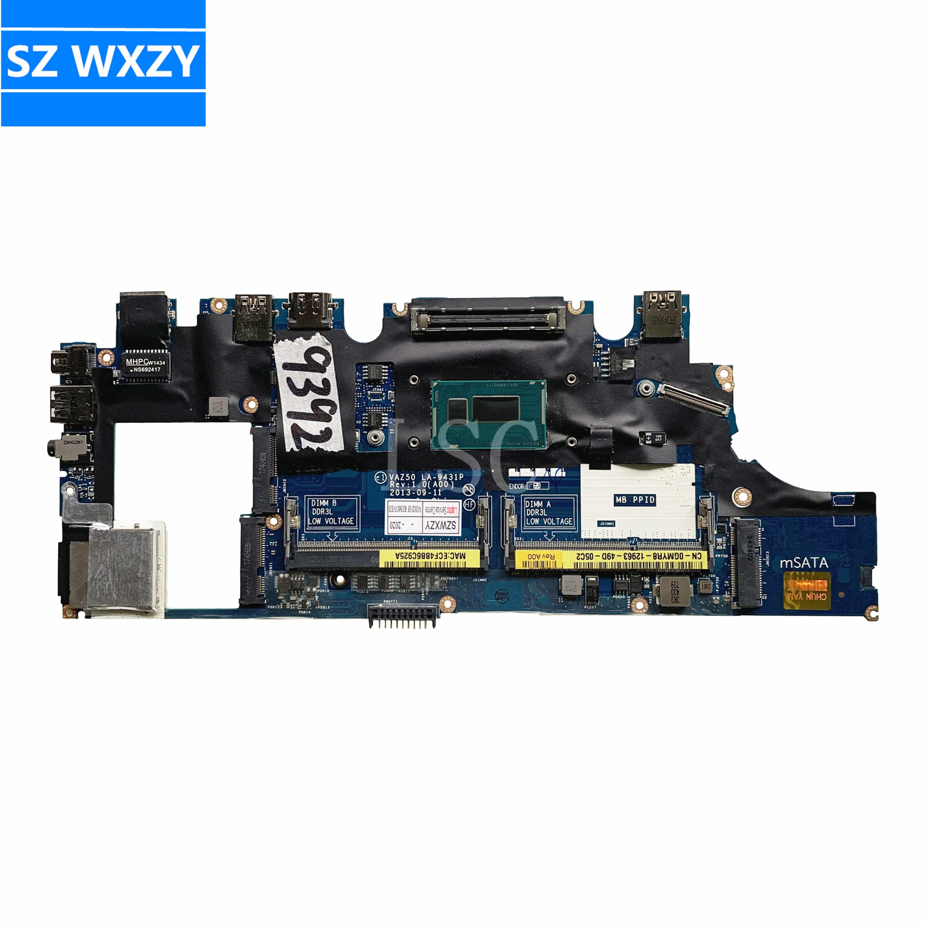 Для Dell E7240 Материнская плата ноутбука GMYR8 0GMYR8 VAZ50 LA-9431P с SR1EE i5-4310U DDR3L мб 100%