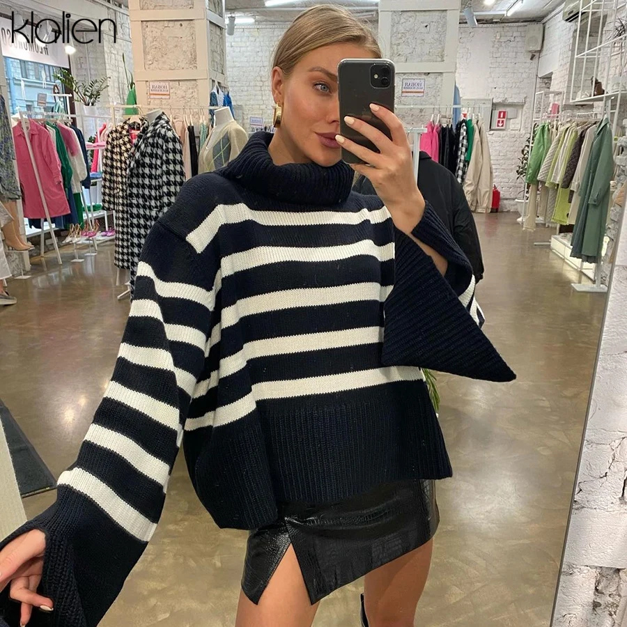 KLALIEN Fashion Elegant Warm Thicken Sweater For Women Autumn New Streetwear Casual Office Lady Streetwear Turtleneck Sweater
KLALIEN Fashion Elegant Warm Thicken Sweater For Women Autumn New Streetwear Casual Office Lady Streetwear Turtleneck Sweater