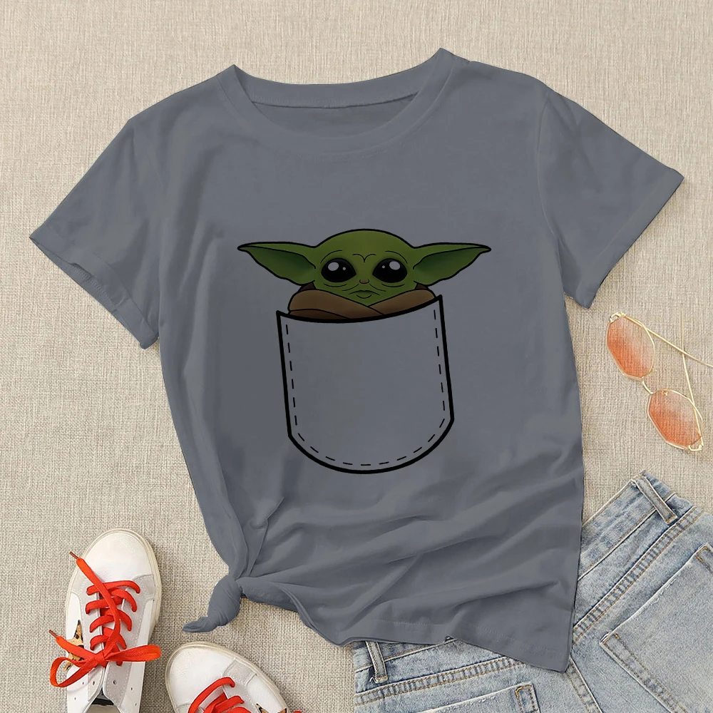 Yoda T-Shirt Baby Yoda Girl The Mandalorian Woman T Shirt Disney Funny Pocket Design Ropa Mujer Summer Urban Women Tshirts
Yoda T-Shirt Baby Yoda Girl The Mandalorian Woman T Shirt Disney Funny Pocket Design Ropa Mujer Summer Urban Women Tshirts