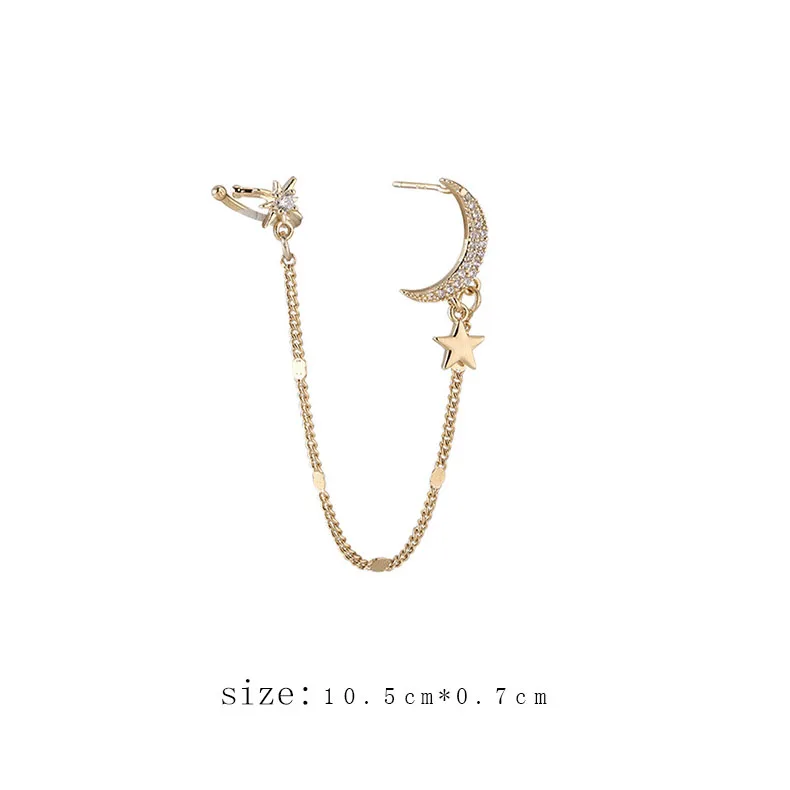 Simple Star Moon Rhinestone Long Chain Earrings Starry Sky Geometric Tassel Pierced Earrings Party Jewelry A3
Simple Star Moon Rhinestone Long Chain Earrings Starry Sky Geometric Tassel Pierced Earrings Party Jewelry A3