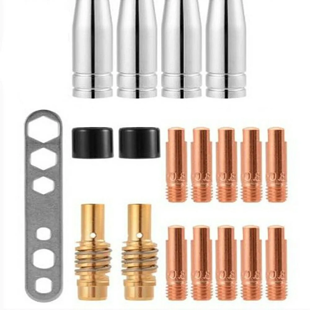 19pcs Nozzles Contact Tips Holders MIG Welder Consumable Welding Tool Accessory Fit For MB15/150 M6 Welding Torch
19pcs Nozzles Contact Tips Holders MIG Welder Consumable Welding Tool Accessory Fit For MB15/150 M6 Welding Torch