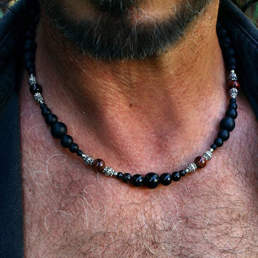 Natural Real Tiger eye Beaded Necklace For Men Masculine Black Chokers Necklaces Casual Mens Guy Jewelry Handmade
Natural Real Tiger eye Beaded Necklace For Men Masculine Black Chokers Necklaces Casual Mens Guy Jewelry Handmade