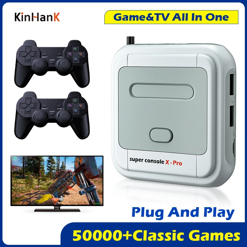Super Console X Pro Video Game Console HD Output Plug and Play Retro Game Console Built-in 50000+ Games for PSP N64 PS1 DC SNES
Super Console X Pro Video Game Console HD Output Plug and Play Retro Game Console Built-in 50000+ Games for PSP N64 PS1 DC SNES
