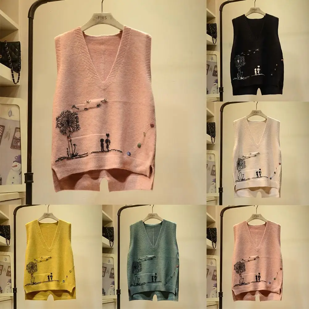 Women Winter V-neck Knitted Sweater Vest Casual Trendy Bottoming Loose Vest Sleeveless Sweaters Pullover X6n5
Women Winter V-neck Knitted Sweater Vest Casual Trendy Bottoming Loose Vest Sleeveless Sweaters Pullover X6n5