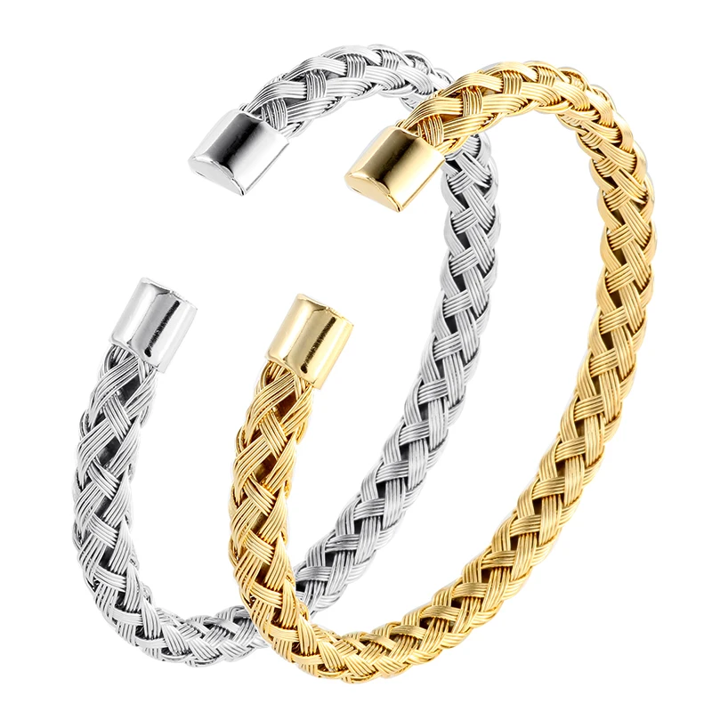 Silver Color Stainless Steel Cuff Bangles Bracelets for Woman Man Gold Color Charming Wedding Party Trendy Brand Jewellery Gift
Silver Color Stainless Steel Cuff Bangles Bracelets for Woman Man Gold Color Charming Wedding Party Trendy Brand Jewellery Gift