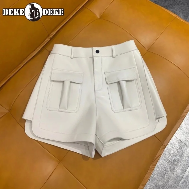 High Quality Sheepskin Shorts Women High Waist A-Line Wide Leg Casual Shorts Designer Streetwear Genuine Leather Zip Shorts
High Quality Sheepskin Shorts Women High Waist A-Line Wide Leg Casual Shorts Designer Streetwear Genuine Leather Zip Shorts