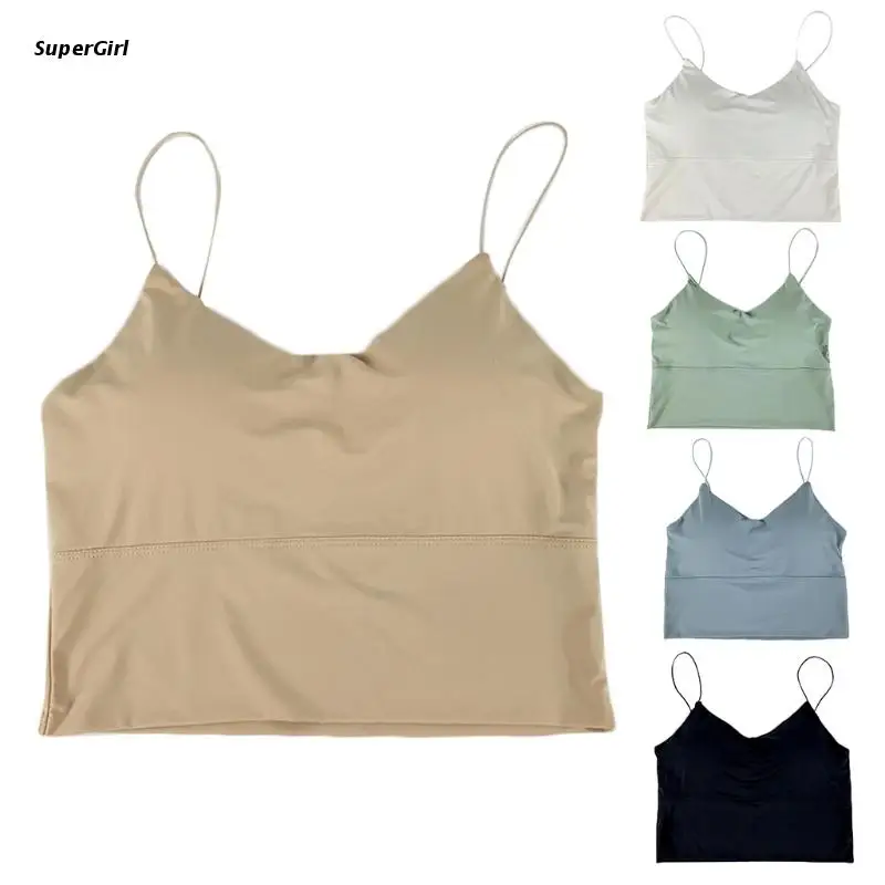 J78E Women Sexy Spaghetti Strap V Neck Bra Low Cut U-Back Wire Free Padded Camisole Bralette Ice Silk Seamless Underwear Tops
J78E Women Sexy Spaghetti Strap V Neck Bra Low Cut U-Back Wire Free Padded Camisole Bralette Ice Silk Seamless Underwear Tops