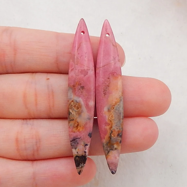 Charms jewelry Semi-precious stones Natural Rhodonite Charms Women Long earrings bead sets 52x9x5mm9.4g
Charms jewelry Semi-precious stones Natural Rhodonite Charms Women Long earrings bead sets 52x9x5mm9.4g