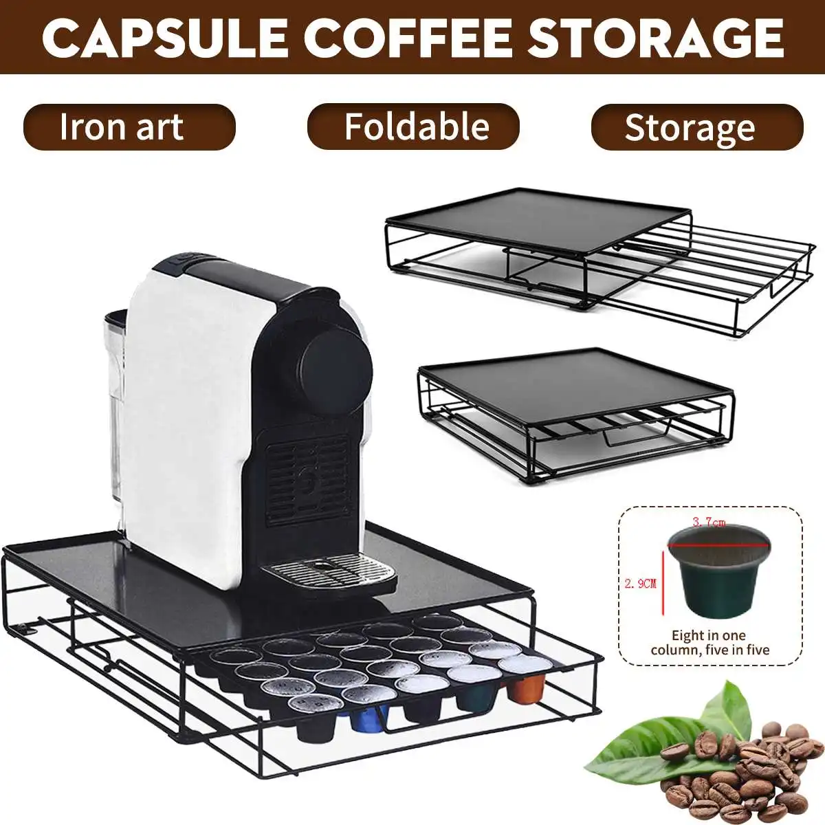 

Новый металлический держатель капсул для кофейных капсул, стойка для хранения капсул, органайзер, органайзер для посуды для кофе, наборы дл...