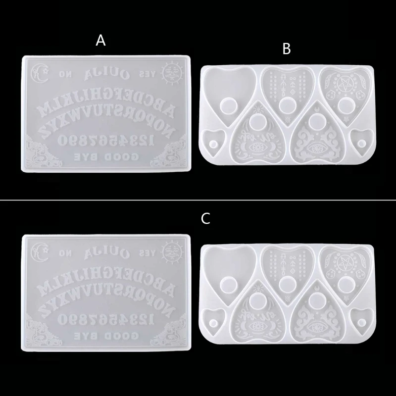 2Pcs Ouija- Board Planchette Resin Molds Gothic Ouija- Board Game Keychain Pendant Epoxy Silicone Molds Jewelry Making
2Pcs Ouija- Board Planchette Resin Molds Gothic Ouija- Board Game Keychain Pendant Epoxy Silicone Molds Jewelry Making