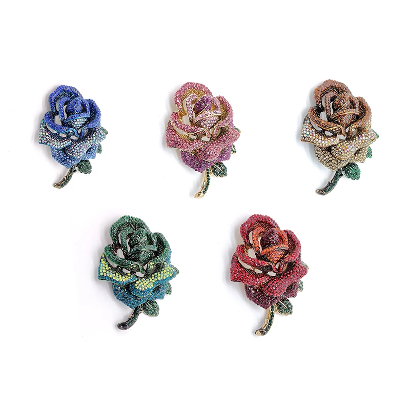

PD BROOCH Valentine's Day Fashion Rose Flower Brooch Natural Simple and Versatile Temperament Corsage Accessories Jewelry