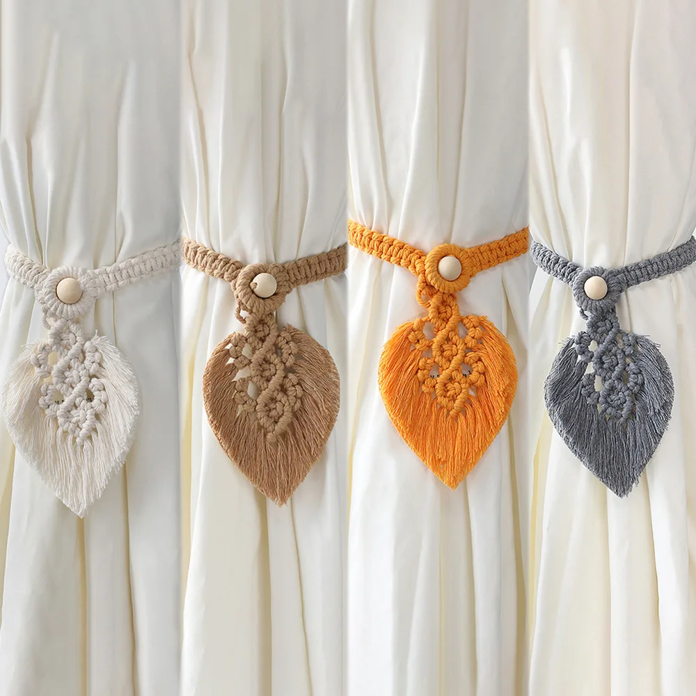 Hand-woven macrame curtain tiebacks woven sheet shape tassel curtain straps Nordic style mini wall tapestry for living room-deco
Hand-woven macrame curtain tiebacks woven sheet shape tassel curtain straps Nordic style mini wall tapestry for living room-deco