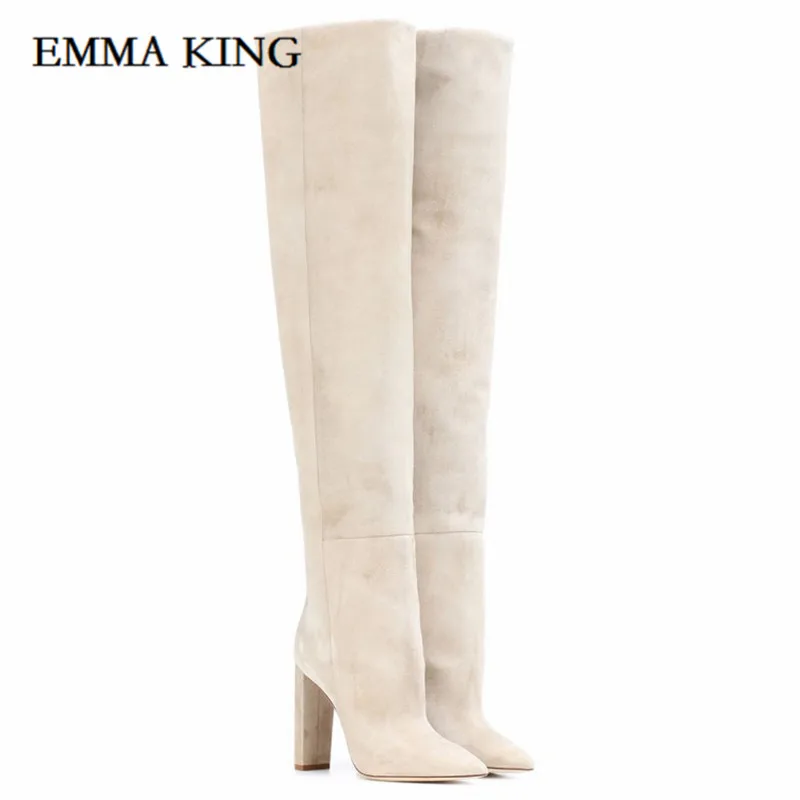 Brand Women Beige Gray Suede Pleated Long Boots Chunky Heels Outside Autumn Winter Shoes BigSize Straight-tube Long Boots
Brand Women Beige Gray Suede Pleated Long Boots Chunky Heels Outside Autumn Winter Shoes BigSize Straight-tube Long Boots