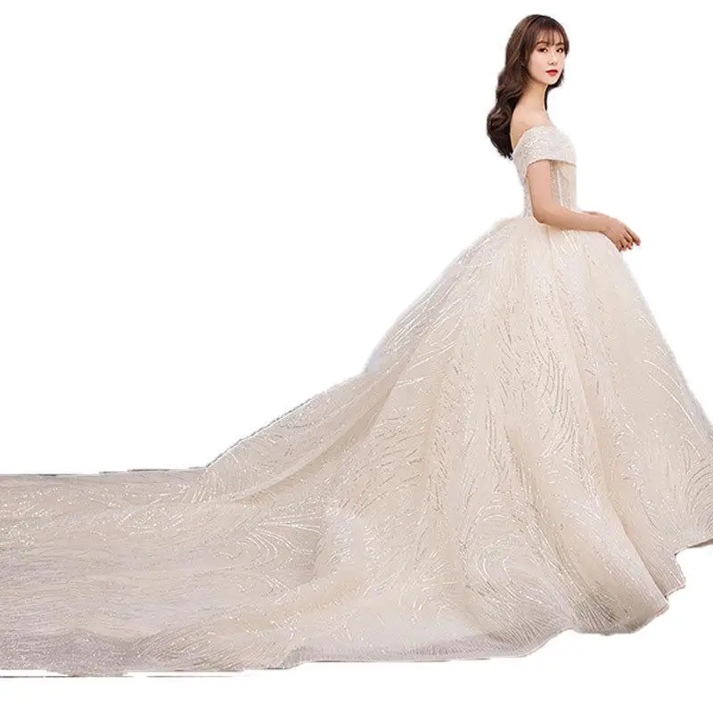 Fantasy Starry Sky Bride Main Wedding Dress 2021 New Crystal Sequined Beading High Waist Luxury Tail Wedding Dress
Fantasy Starry Sky Bride Main Wedding Dress 2021 New Crystal Sequined Beading High Waist Luxury Tail Wedding Dress