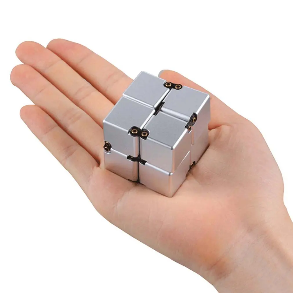 

New 2021 Magic Cube Aluminium Cube Toys Premium Metal Deformation Magical Anti-stress relief Cube Stress Reliever for Anxiety