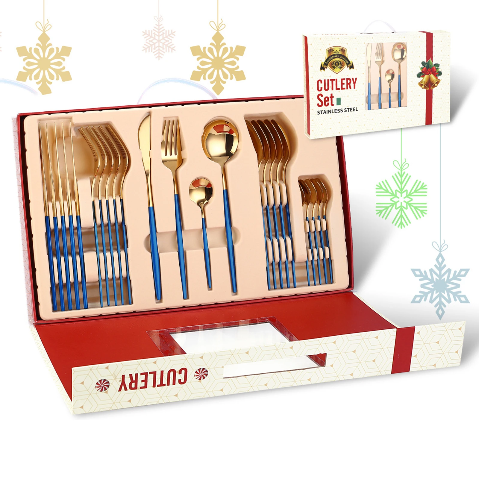 24pcs Gold Dinnerware Set 18/10 Stainless Steel Tableware Set Knife Fork Spoon Flatware Set Dishwasher Safe Cutlery Set Gift Box
24pcs Gold Dinnerware Set 18/10 Stainless Steel Tableware Set Knife Fork Spoon Flatware Set Dishwasher Safe Cutlery Set Gift Box