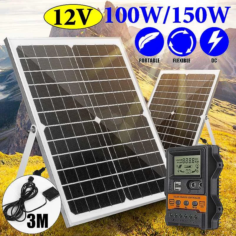 150W Solar Panel 12V USB With 30A Solar Charger Controller Waterproof Monocrystalline Solar Cell for Car Outdoor Camping Hiking
150W Solar Panel 12V USB With 30A Solar Charger Controller Waterproof Monocrystalline Solar Cell for Car Outdoor Camping Hiking