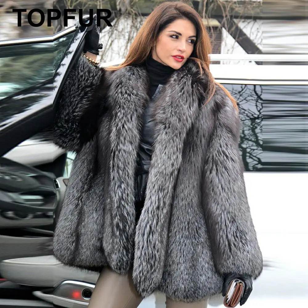 TOPFUR Fashion Gray Coat Women Real Fur Coat Women Natural Silver Fox Fur Coat Women Full Sleeves Lapel Collar Warm Clothes
TOPFUR Fashion Gray Coat Women Real Fur Coat Women Natural Silver Fox Fur Coat Women Full Sleeves Lapel Collar Warm Clothes