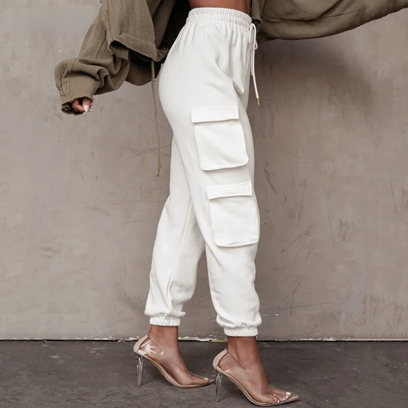 Harajuku style drawstring sweatpants women's pocket high waist pants casual streetwear 2021 autumn new overalls
Harajuku style drawstring sweatpants women's pocket high waist pants casual streetwear 2021 autumn new overalls