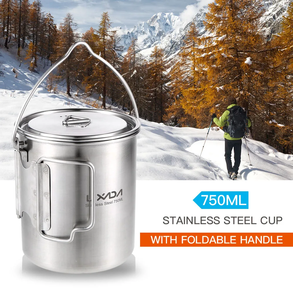 Lixada 750ml Stainless Steel Pot Portable Water Mug Cup with Lid and Foldable Handle Outdoor Camping Cooking Picnic
Lixada 750ml Stainless Steel Pot Portable Water Mug Cup with Lid and Foldable Handle Outdoor Camping Cooking Picnic