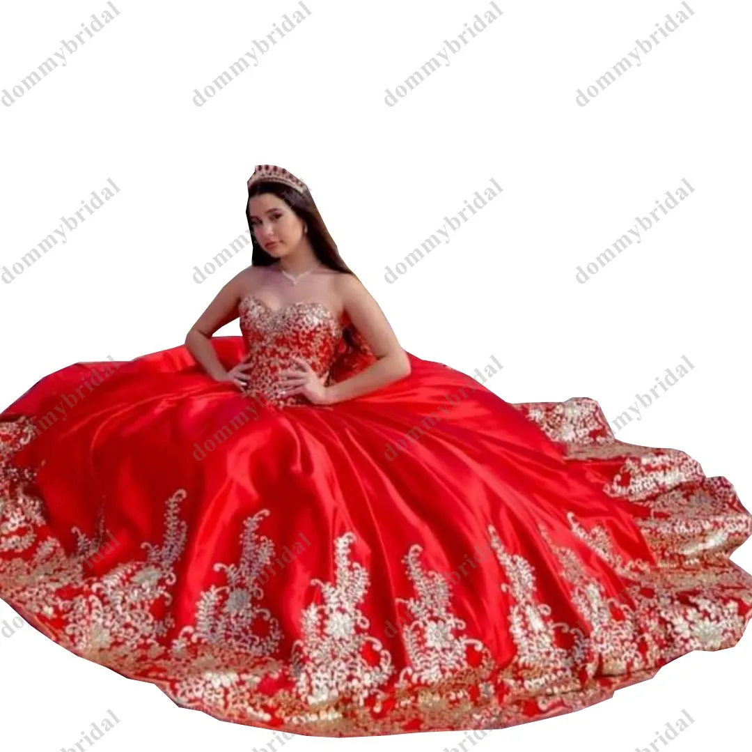 2021 Gorgeous Red and Gold Embroidery Cheap Mexican Quinceanera Prom Dress Charro Ball Gown Sweetheart Floor Length Lace
2021 Gorgeous Red and Gold Embroidery Cheap Mexican Quinceanera Prom Dress Charro Ball Gown Sweetheart Floor Length Lace