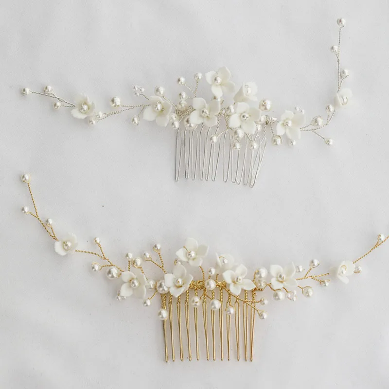 SLBRIDAL Handmade Crystal Rhinestone Pearls Ceramic Flower Bridal Hair Comb Wedding Hair Accessories Bridesmaids Women Jewelry
SLBRIDAL Handmade Crystal Rhinestone Pearls Ceramic Flower Bridal Hair Comb Wedding Hair Accessories Bridesmaids Women Jewelry